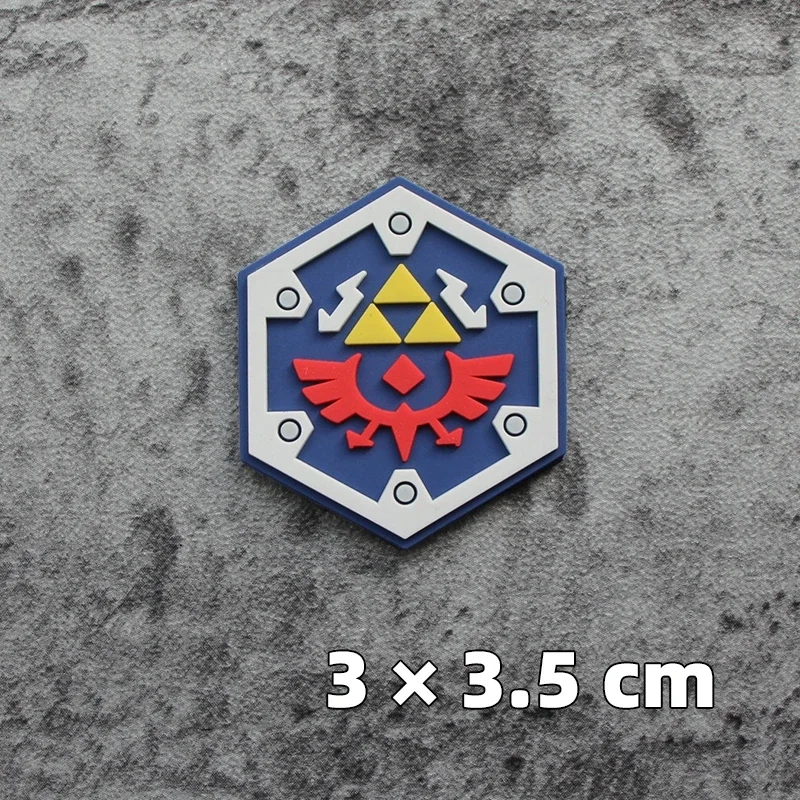 Hexagonal Mini Gundam PVC Morale Badge Personality Earth Federation Hook&Loop Patch For Backpack Tactical Morale Emblem Armband