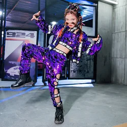 Sequin Set Braided Children's Show Model T Stage Dancer Costume Fashion Hip Hop Jazz Dance Costume