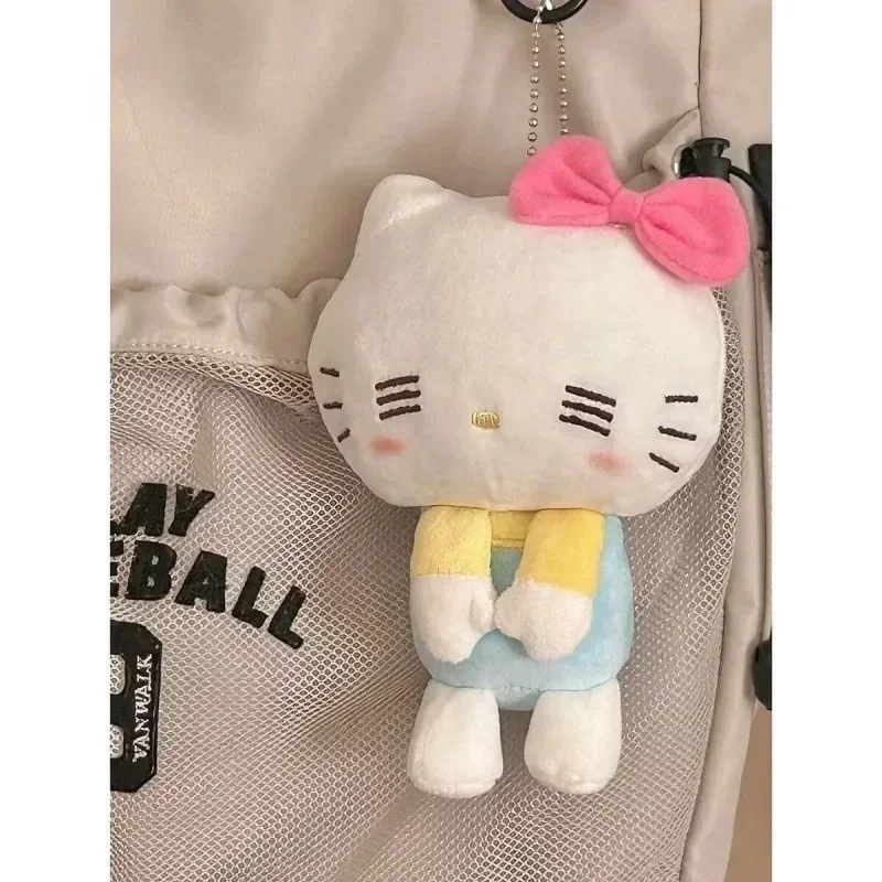 Sanrio Hello Kitty muñeco de peluche dibujos animados Anime lindo KT gato juguetes mochila colgante llavero decoración de la habitación regalos de vacaciones de Navidad