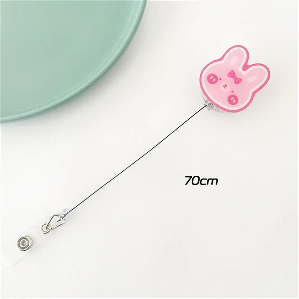 Hospital Chest Card Students Work Card Clip Rabbit Retractable Badge Reel Name Card Holder ID Card Clips Nurse Badge Holder
