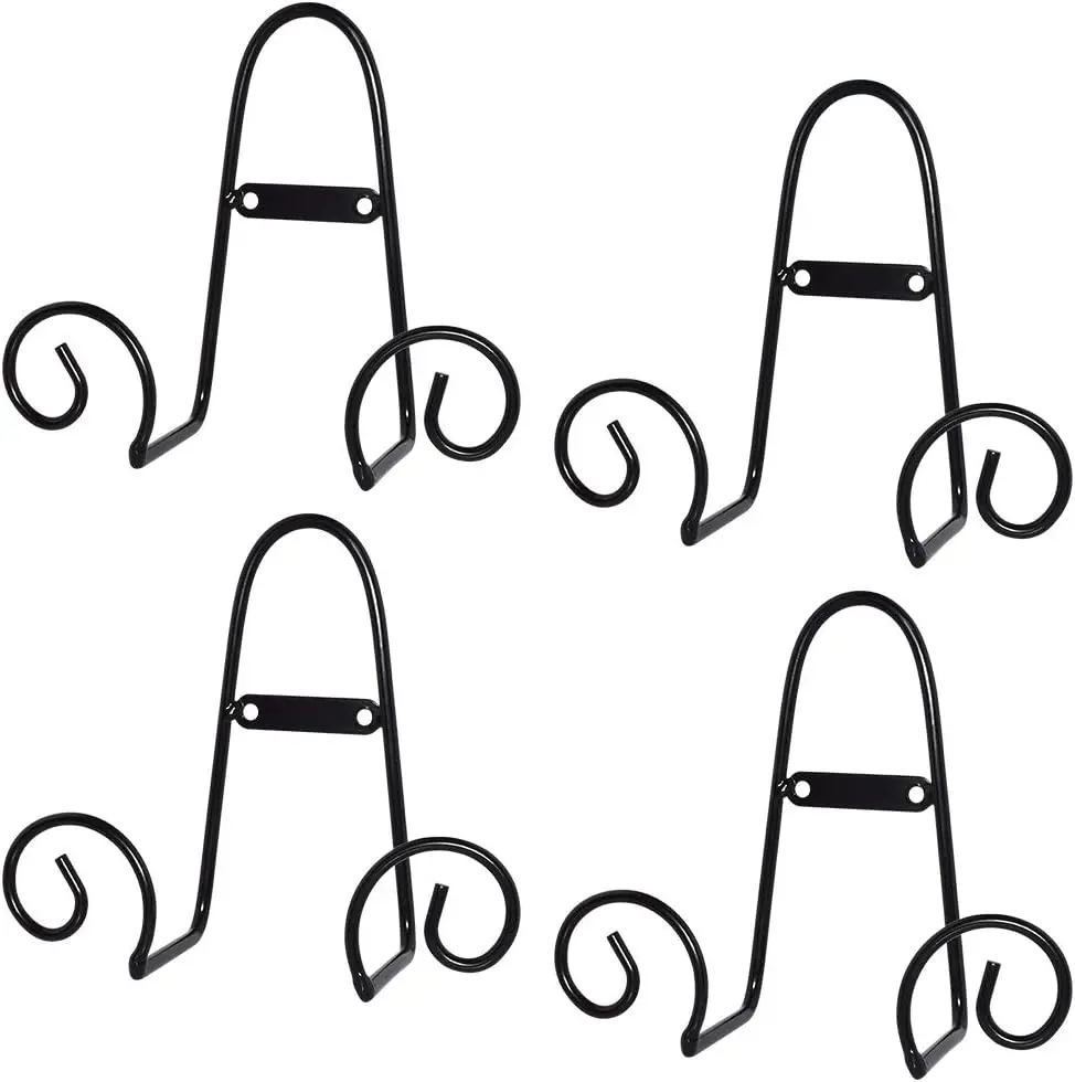 

Wall Mount Plate Display Stands, Medium Easel Holder for Decorative Plates with Screws, 4 Pack