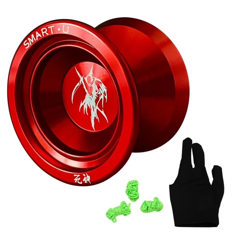 

HOT-S2 Snake Metal Yoyo Professional Yoyo Ball Aluminum Alloy Yo-Yo+Glove+3 String Classic Toy For Children