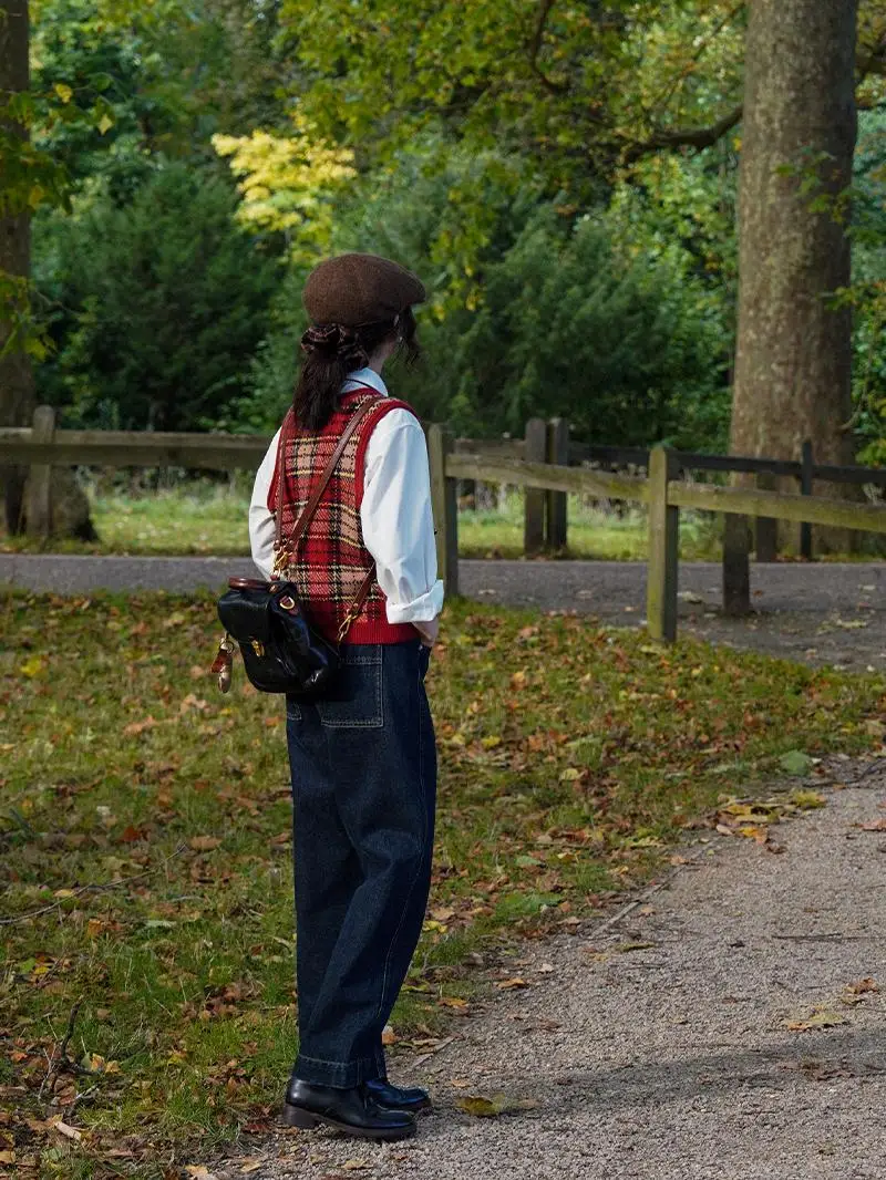 

Винтажные прямые джинсы, женские свободные джинсы, без растягивания, однотонные, с застежкой-молнией, Augmap, Notting Hill Stroll, утягивающие, зауженные