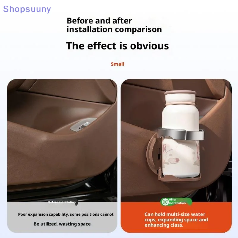 [SU]Collapsible Car Door Mount Cup Holder Foldable Back Clip Auto Cup Mount Storage Fixed Cup Support Bracket Space-Saving[SU]
