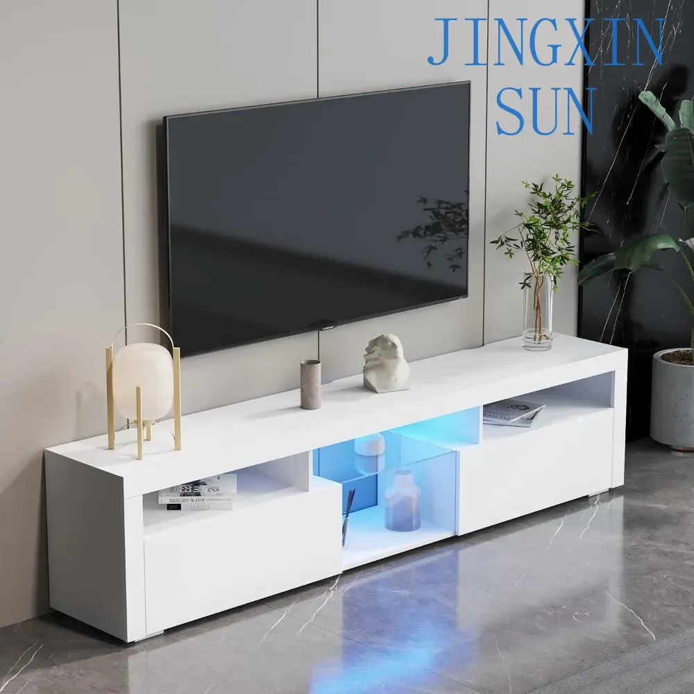 Wall TV Stand, Walls Mounted Entertainment Media Center TVs Console with Cabinet and Open Shelves, Wall TV Stand