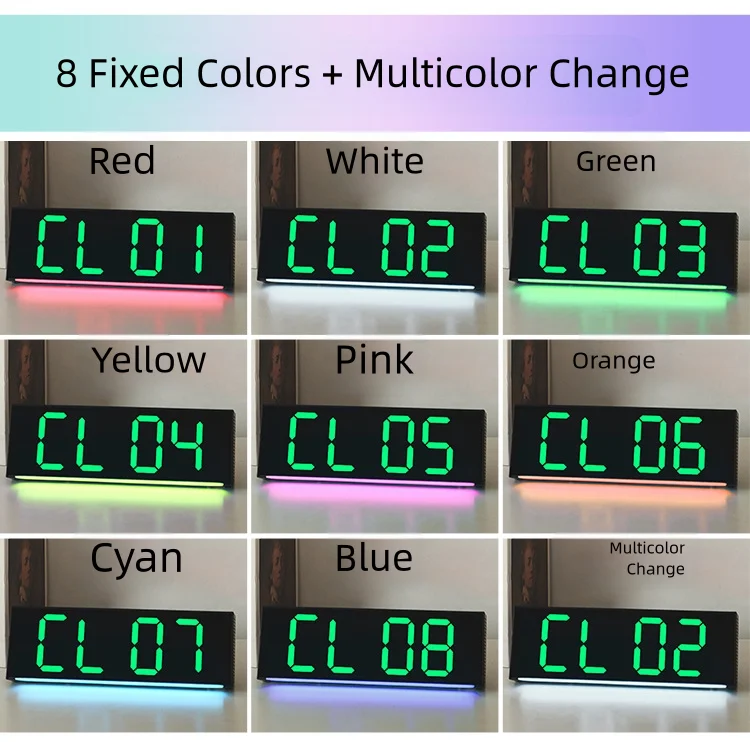 Voice Control Digital Alarm Clock Temperature Dual Alarm Snooze Desktop Table Clock Night Mode 12/24H LED Clock Watch Desk