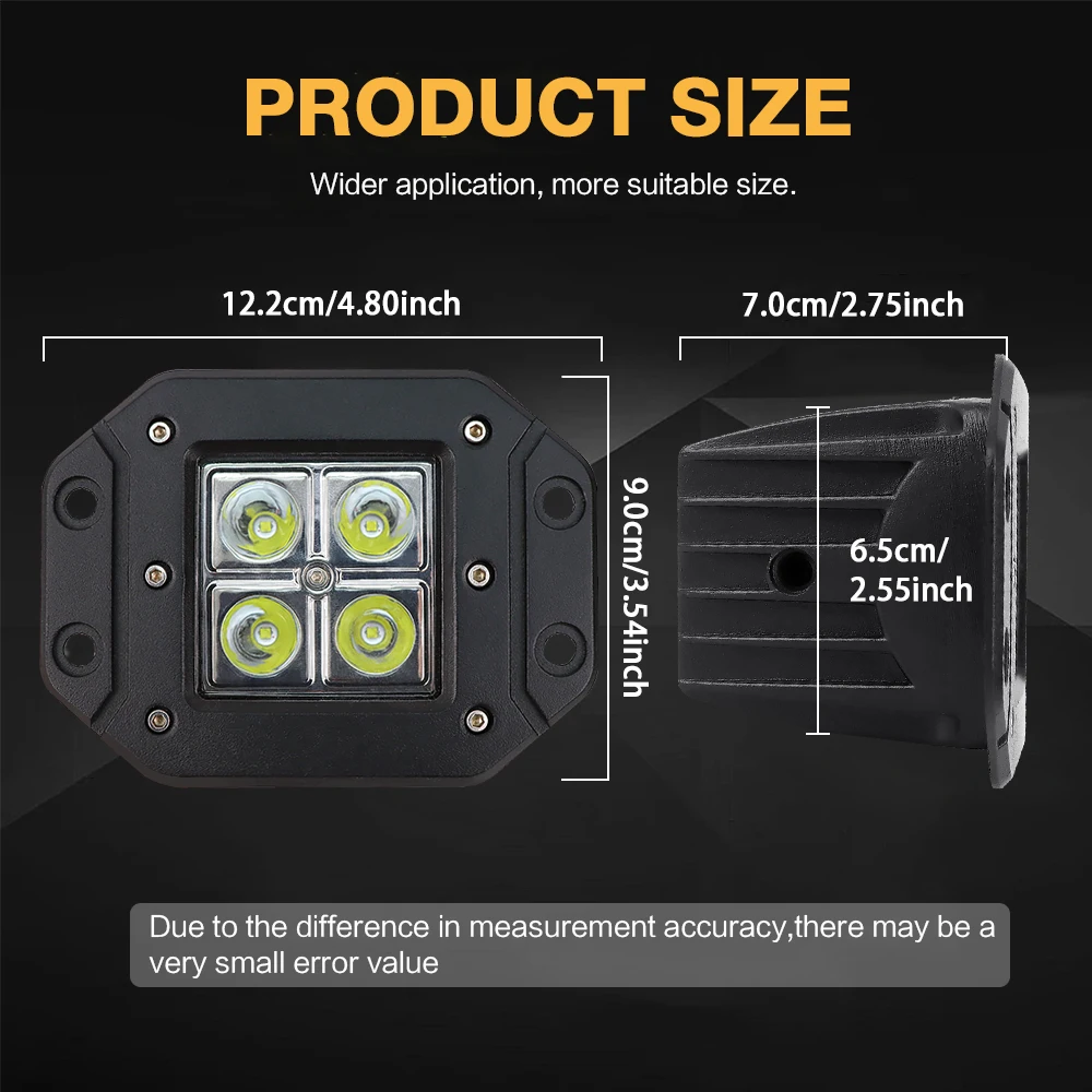 16W White  LED Work Light Bar Spot Flood Combo Pods Offroad Fog Lamp SUV ATV UTV LED Light Bar