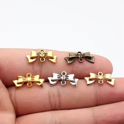 WYSIWYG 40pcs 20x9mm5 Color Antique Silver Bronze Bow Connector Charm Bow Charm For Jewelry Making Bow Charms Connector