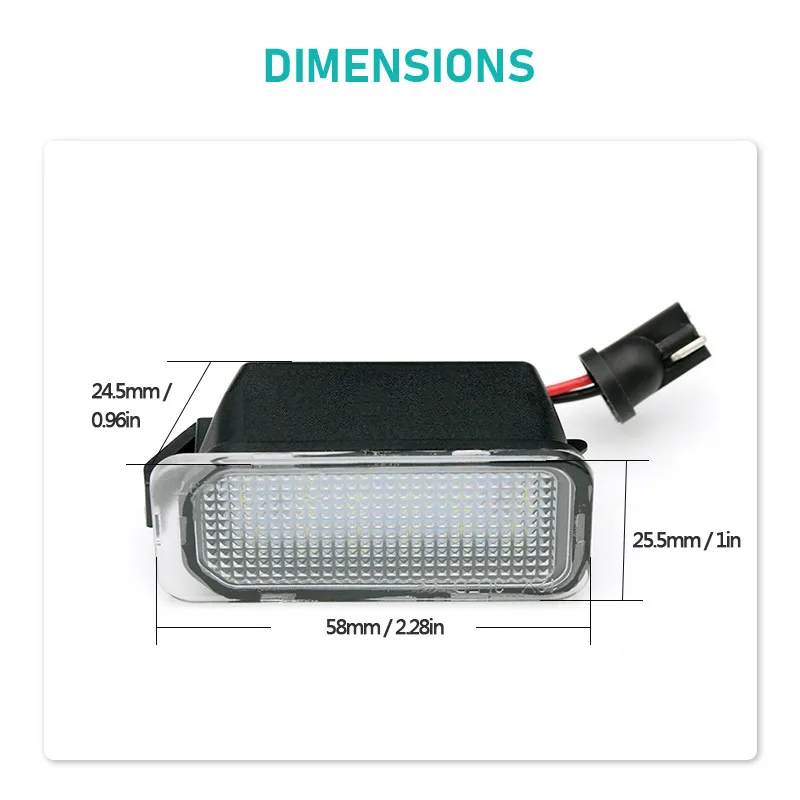 2Pcs Car LED License Plate Light 12V Car Accessories For Ford FOCUS KUGA S-MAX MONDEO MK4 MK5 MK2 MK7 FIESTA Ranger 2008-2019