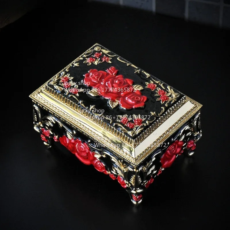 Vintage Painted Ark of The Covenant European Korean Princess Jewelry Box Jewelry Storage Box Jewelry Ring Box