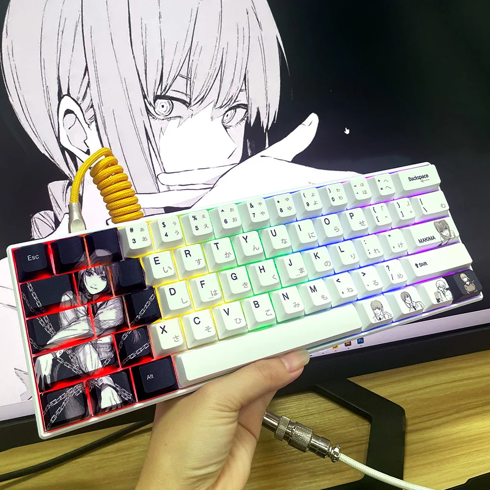 

105 Keys Chain Girl Keycap Dye Sub Keycaps For 61/64/68/75/80 Cherry MX Switches Gaming Wooting60he Mechanical Keyboard cap