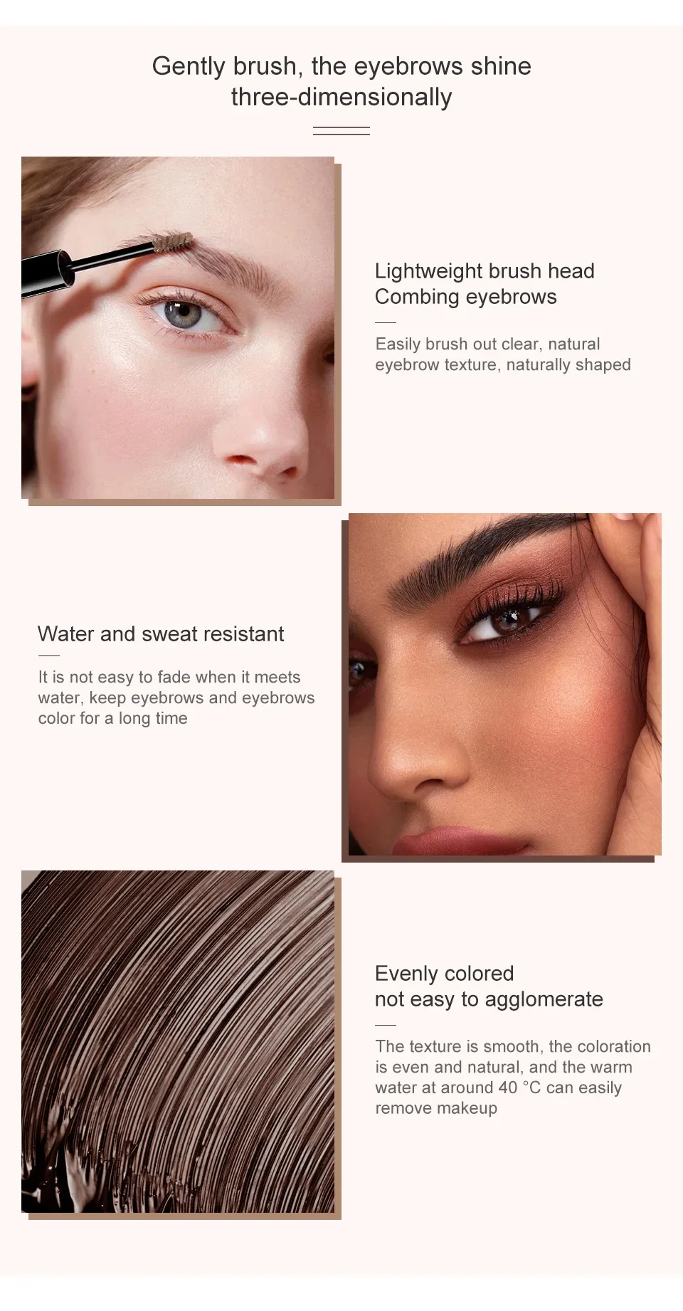 Najlepiej sprzedający się Popfeel Eye Brows Big Boost Fiber Gel Make Up Volumizes Microfibres Full Fluffy Look 24Hour Waterproof Wear Eyebrow