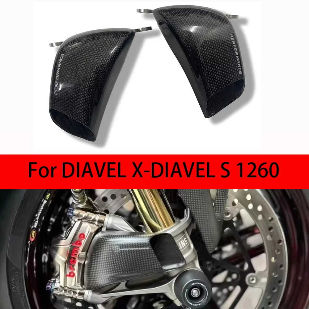 

100MM Motorcycle Carbon Fiber Front Brake Air Duct Caliper Radiator Cover case For Ducati DIAVEL X-DIAVEL S 1260