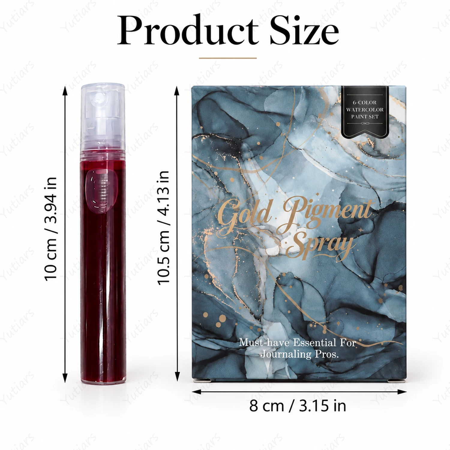 6 Color Shimmer Spray Ink Set, Glitter Mist Ink for Journaling, Scrapbooking, Card Making, Mixed Media and DIY Art Projects