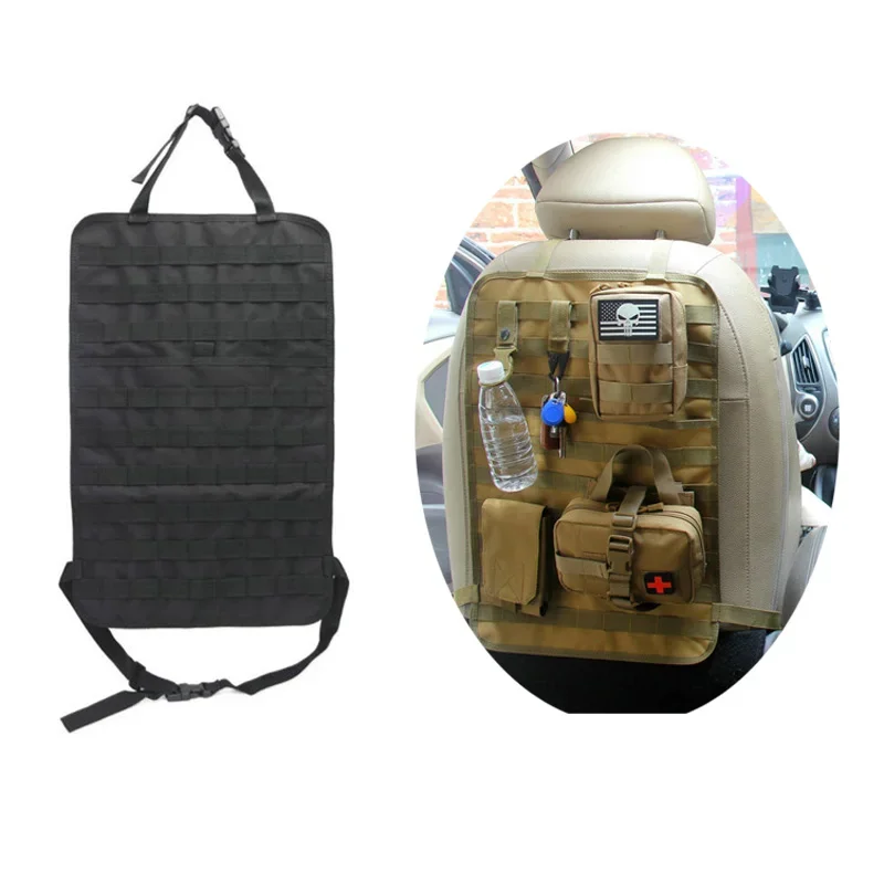 Tactical Molle Car Seat Back Organizer Storage Bag Pouch Universal Seat Case Vehicle Panel Car Seat Cover Protector Equipment