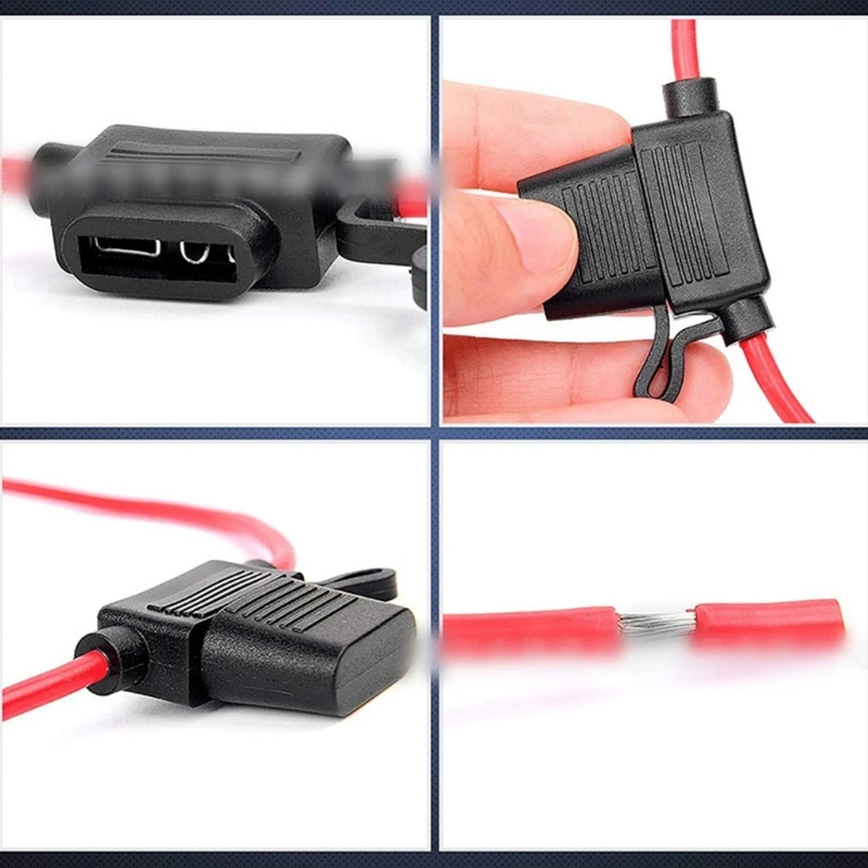 

130pcs Automotive Fuses Holders Pack 12V Inlines Flat Fuses Holders with 14 Standard Fuses Holders Accessory for Car D2RD