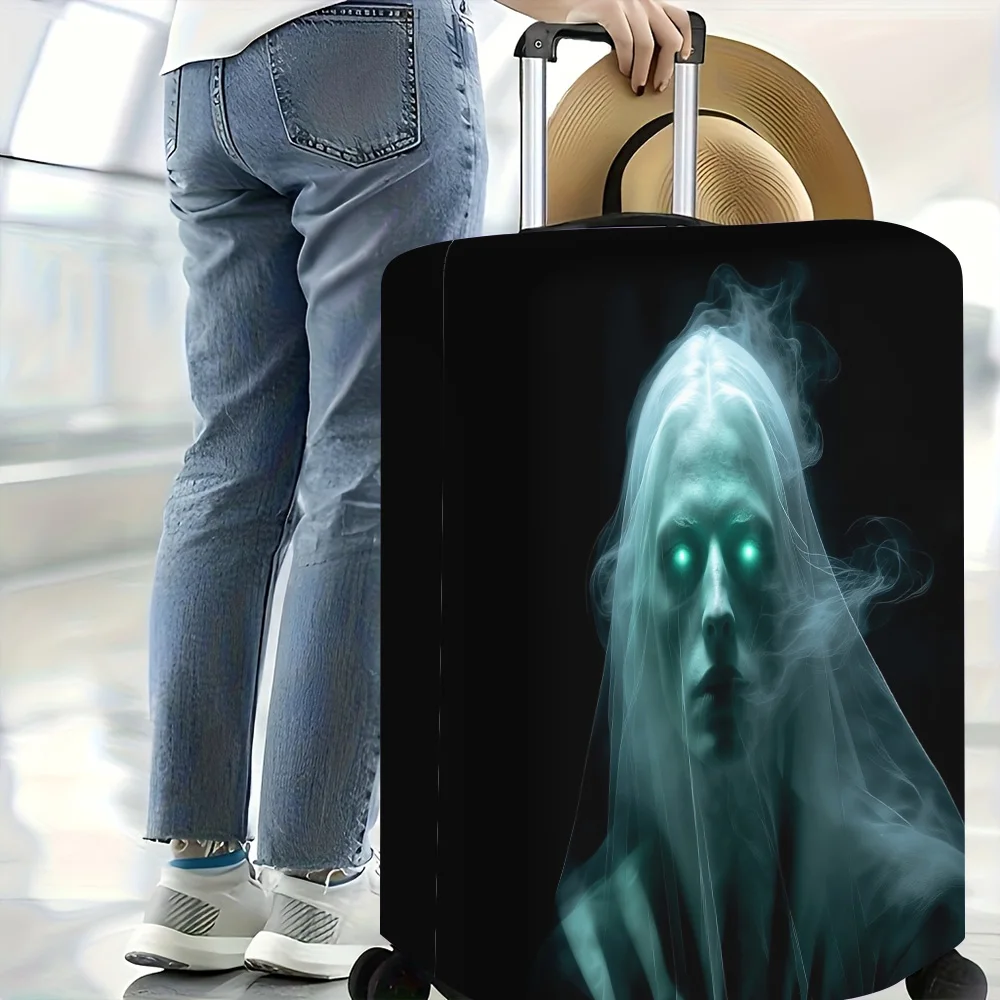 1pc Ghost-Patterned Luggage Cover. Fits 18–32-inch suitcases; effectively protects your luggage.