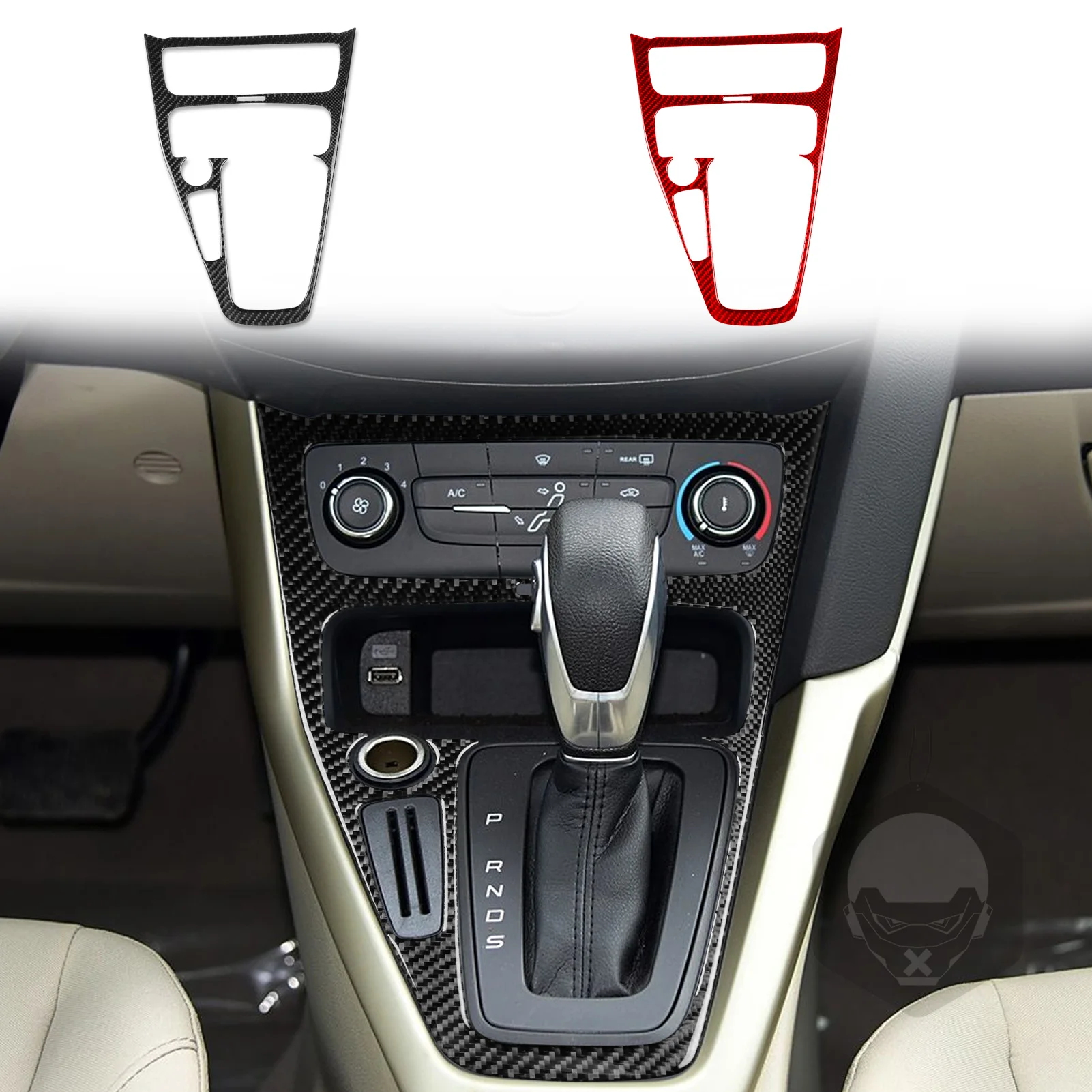 

For Ford Focus SE RS ST Ecoboost 2015 2016 2017 2018 LHD RHD Real Soft Carbon Fiber Car Central Control Gear Shift Panel Sticker