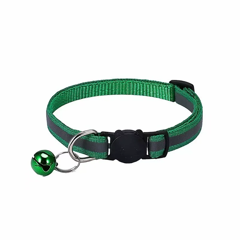 Collier pour chat réfléchissant avec clochette tête de chat_voghion.com