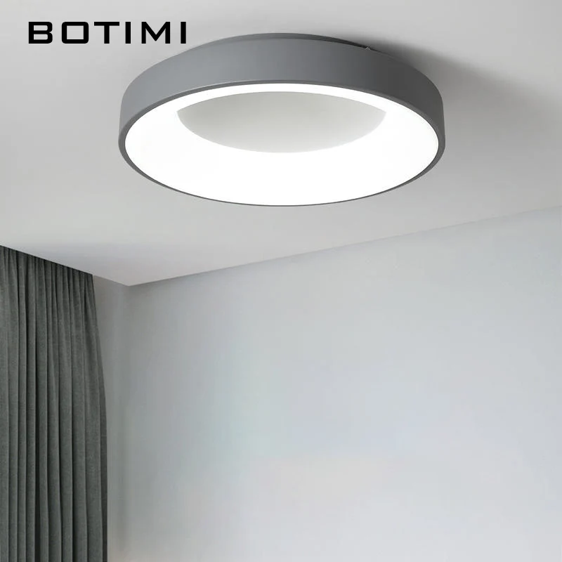 BOTIMI 30CM Round Metal Ceiling Lights For Corridor Modern Surface Mounted Bedroom Lighting Gray/Black/White/Golden Ceiling Lamp