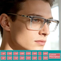 Gafas Retro para miopía para hombre, gafas de negocios de diseñador de marca Vintage, gafas de lectura, gafas de luz azul, prescripción personalizada