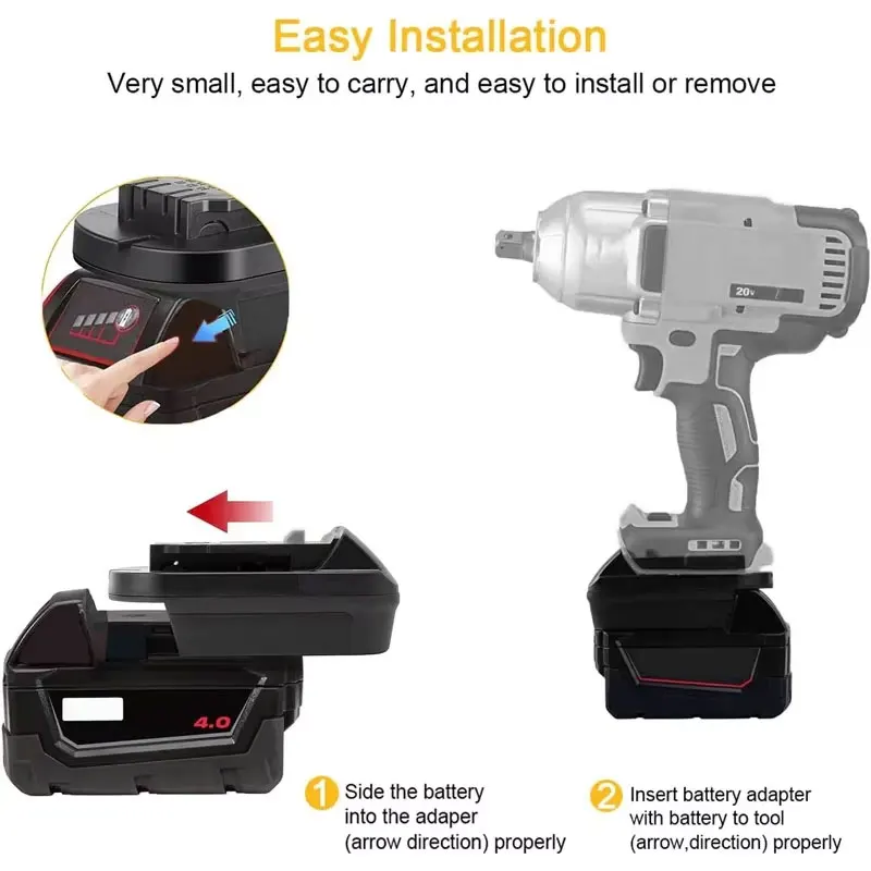 MIL18DL Battery Adapter Converter for Milwaukee 18V Li-ion Battery Converted To for Dewalt 18V 20V Li-ion Battery Power Tool Use