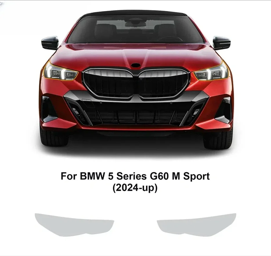 

Для BMW G60 5 серии M Sport 2024, пленка для фар заднего вида, предварительно вырезанная защита от краски, защита от царапин, прозрачный бюстгальтер из ТПУ PPF 8,5 мил