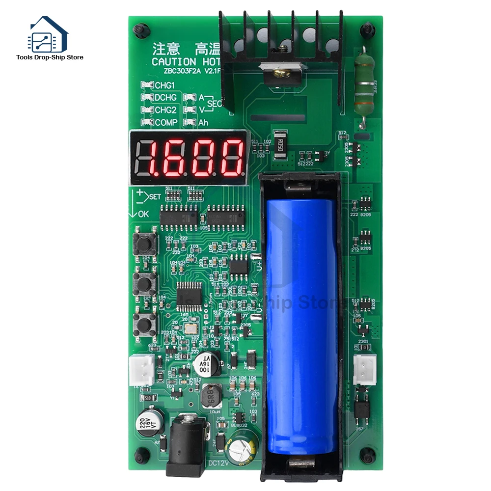 DC 12V 1A 18650 Li-ion Battery Electronic Load Tester Battery Capacity Digital Battery Power Detector Module Internal Resistance