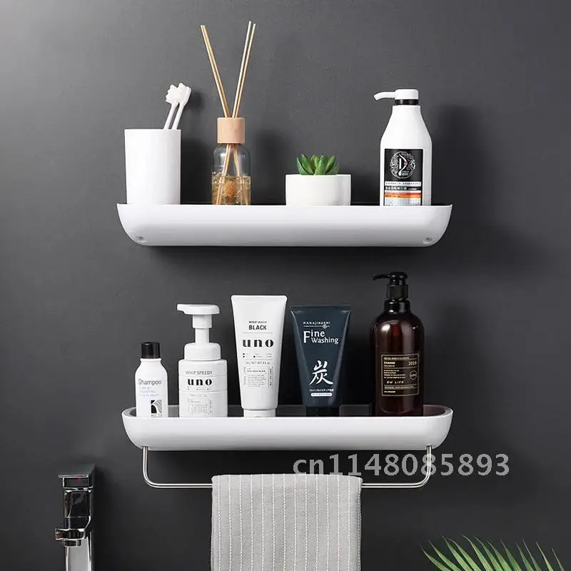 Home Bathroom Shelf No Drill Organizer Wall Mounted Shampoo Shower Storage Rack Spices  Holder Bathroom Accessories Storage Rack