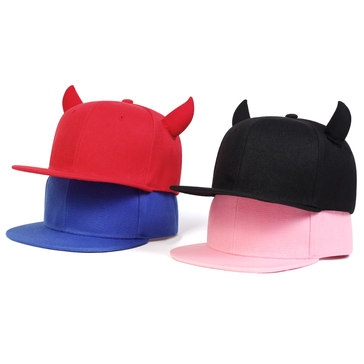 Unisex Cute Cow Horn Hip-hop Hats Fashion Spring Autumn Outdoor Adjustable Casual Baseball Caps Sunscreen Hat