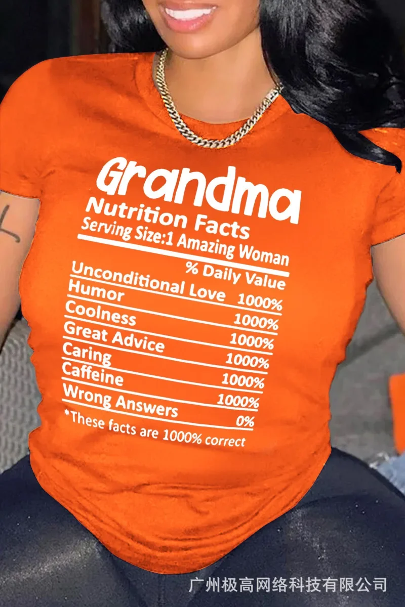 

Women Spring Summer T Shirt Top Short Sleeve Letter Print Casual T-shirt Fashion Casual O Neck Tee