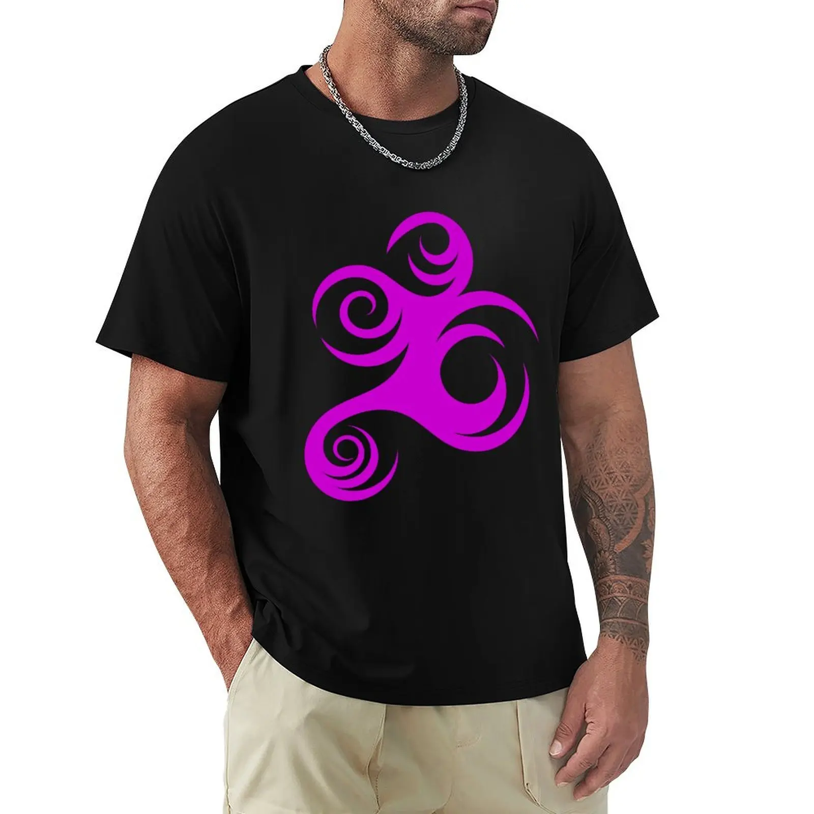 

Tribal swirl purple T-Shirt funny shirt cotton blue archive outfits for men