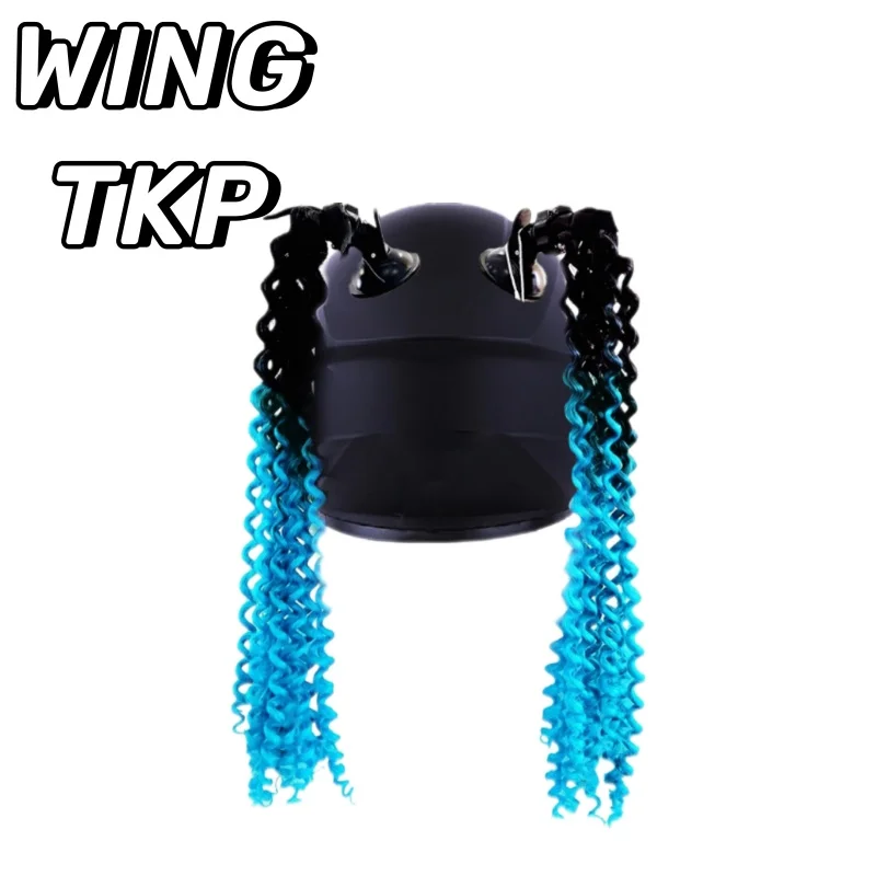 

WINGTKP Water Ripple Wig Braid Helmet Decoration Personalized And Cool Helmet Decoration Wig With A Bow Helmet Accessories