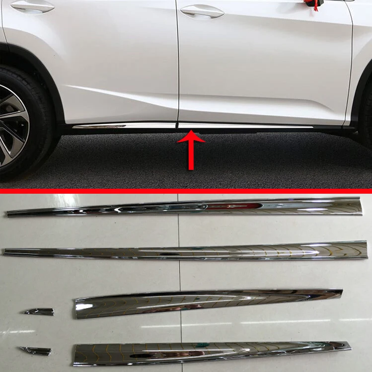 

For Lexus RX Class RX350 RX405h 2016 2017 2018 ABS Chrome Side Door Body Molding Moulding Trim Car Accessories Stickers