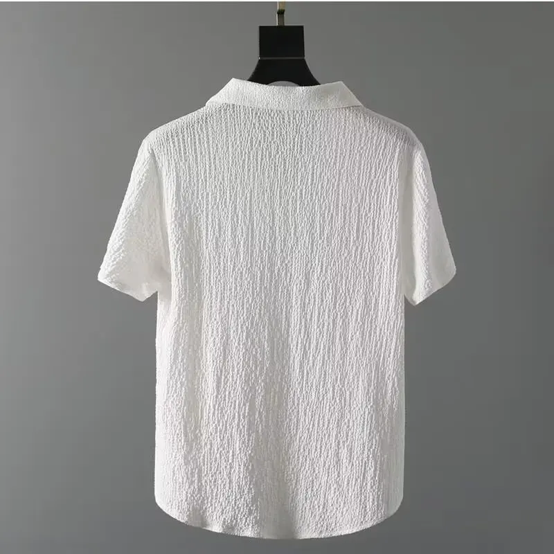 夏超薄型 5 分袖アイスシルクリネンスーツメンズコットンとリネン 2 点セットルーズミディアムスリーブ Tシャツ