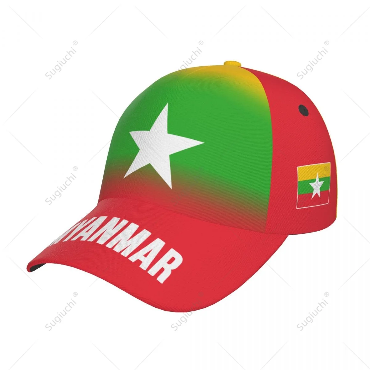 Unisex Baseball Cap Hat Myanmar Flag Gradient Color 3D Printing for Tennis Outdoor Bike Bicycle Golf Baseball Sports Fans