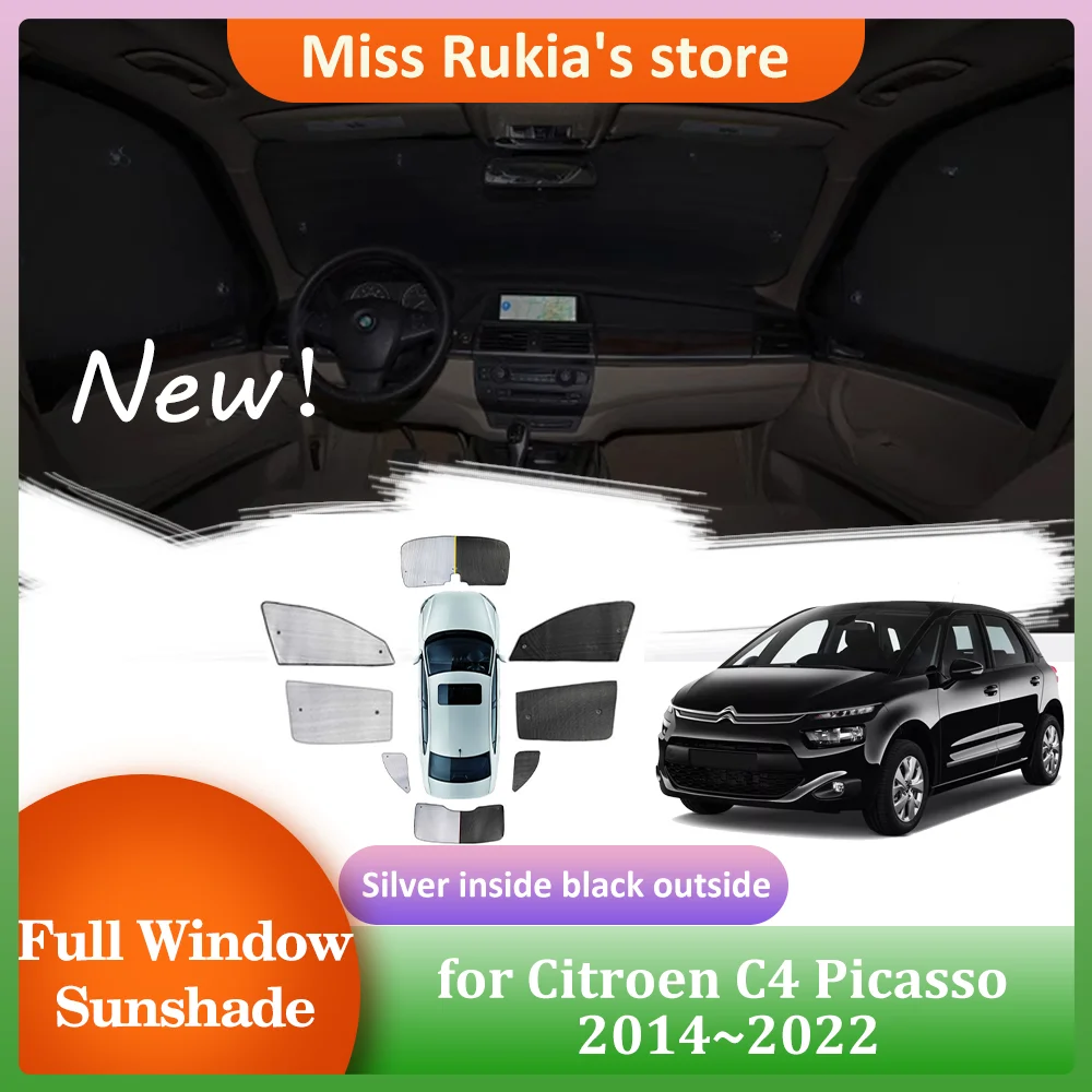 

Солнцезащитные очки с полным покрытием для Citroen C4 Picasso 2014 ~ 2022, 2015 2016 2017 2018 2019 2020 2021 боковые окна на крыше, козырек, занавеска на лобовое стекло, Солнцезащитная крыша, аксессуары