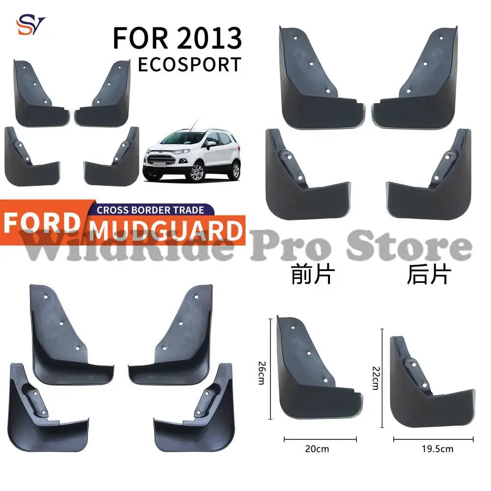 

Heavy-Duty Mud Flaps for 2013-2017 Ford EcoSport, 4-Piece Set, Durable PP Rubber Splash Guards - Weatherproof Protection