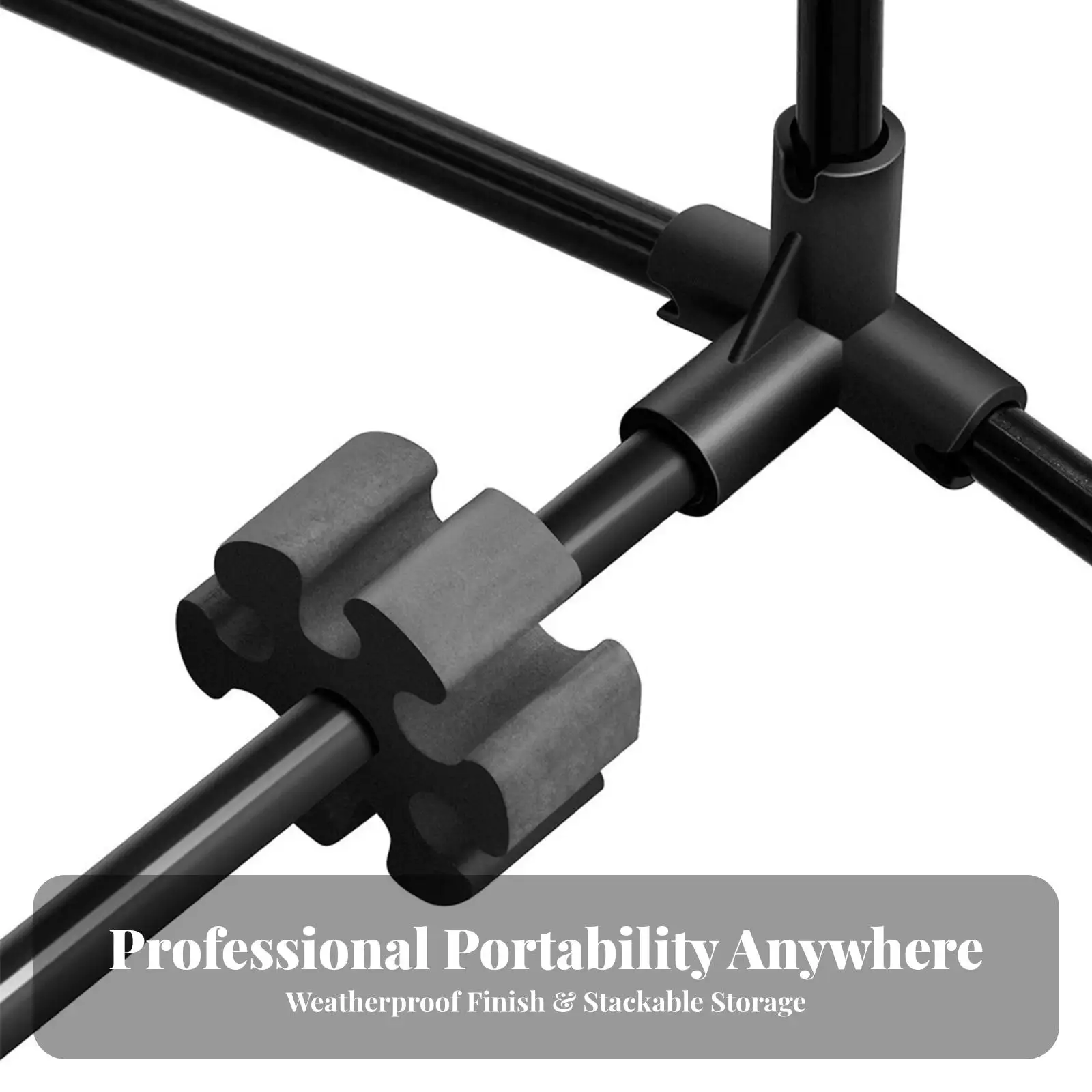 Sports Net Pole Connector for Badminton Volleyball Portable PVC Frame Joint Black