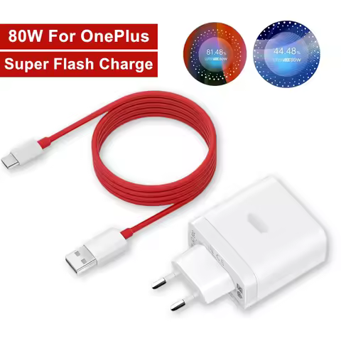 80W Super Flash Charger For OnePlus 9 10 11 12R 13 Nord 2T N300 CE 2 3 Lite ACE 2 3 5 OPPO Realme Fast Charging Type C USB Cable