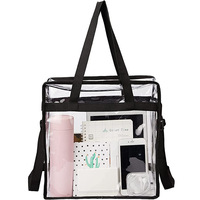 Transparent Waterproof PVC Tote Bag Stylish Crossbody Shopping Tote Large Capacity Portable Dustproof Shoulder Bag Beach Travel