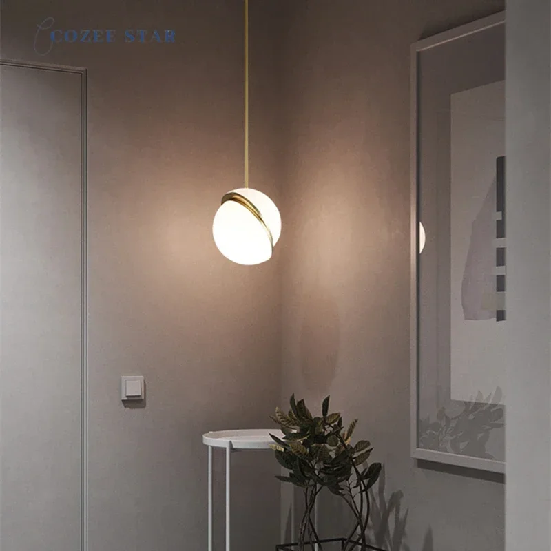 Nordic Led Hanglampen Postmoderne Acryl Ijzer Halve Maan Binnenverlichting Keuken Slaapkamer Woonkamer Eetkamer Lampen Glans