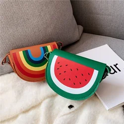 Sevimli çocuk küçük omuz çantaları karikatür gökkuşağı bebek kız Mini bozuk para cüzdanı çanta güzel aksesuarları erkek çocuk Crossbody çanta