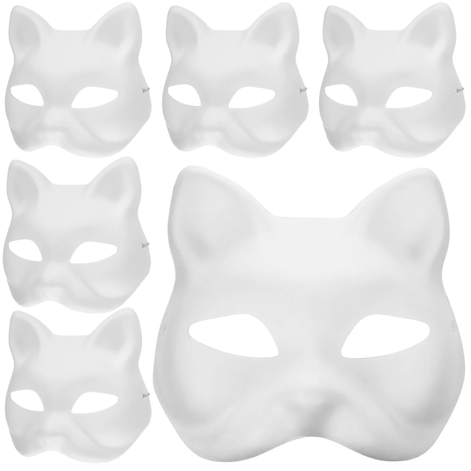 8 stks DIY Ongeverfd Kat Gezichtsmaskers voor Maskerade Halloween Party Cosplay Prop Mannen Vrouwen Japanse Stijl Half Gezichtsmasker Levert