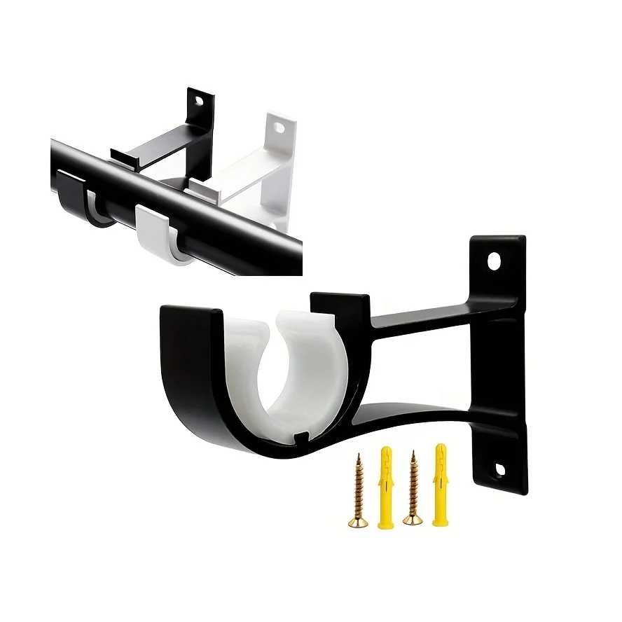 Curtain Rod Bracket, Heavy Duty Metal Wall Mount Support for Curtain Poles