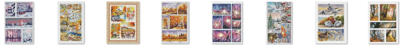 

Рождественские наборы для вышивки крестом, наборы для вышивания и рукоделия, поделки для шитья на холсте своими руками, доска для ландшафта - Золотая осень