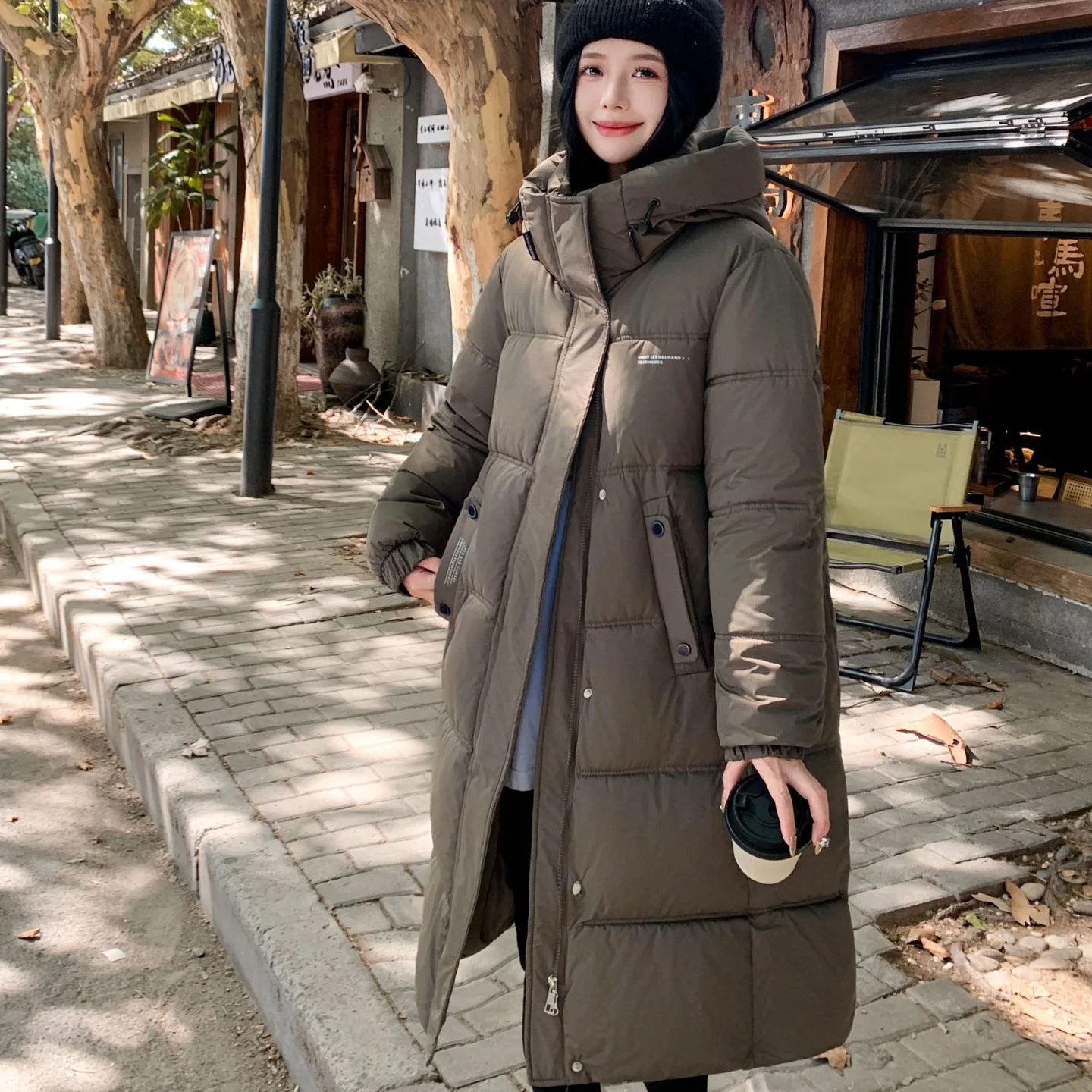 Women Hooded Long Parkas Coats Oversize Jacket Solid Zipper Long Sleeves Loose Fit Thick Office Lady Casual 2025 Autumn Winter
