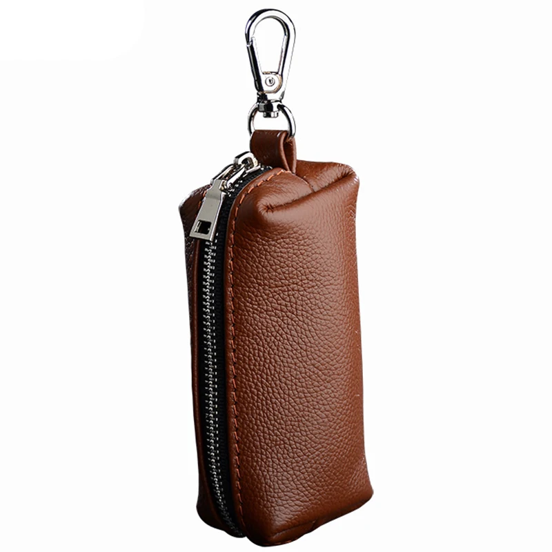 

Cowhide Leather Key Case with Metal Hook Car Accessories Remote Fob Holder Protector for Fiat 500 BMW Golf Chevrolet ...