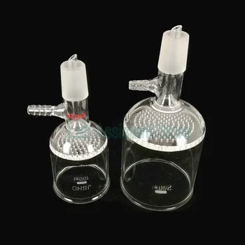 1 pz Piastra di Vetro Imbuto di Filtrazione 30/60/100/150/250/500/1000 ml Buchner di Vetro Imbuti Porosi con Tubi di Ramo per il Laboratorio