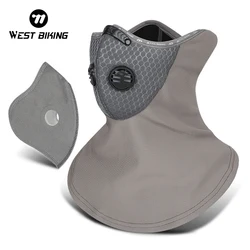 WEST BIKING Sport Cycling Headwear Winter Balaclava Face Cover With Activated Carbon Filter Ski Motocycle Fleece Head Cap Hat